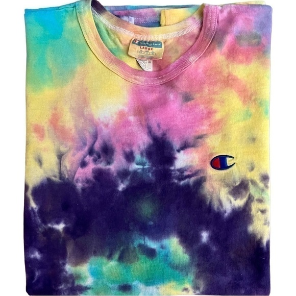 𝅺CHAMPION Men’s Tie Dye Short Sleeve Tee Size Large - Picture 3 of 4